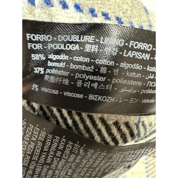 Zara Men's Plaid Shacket Button Up Hooded Shirt Jacket Cream Gray Black size L - Picture 5 of 12